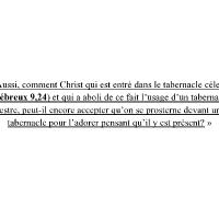 Faut-il aujourd'hui adorer Dieu devant un tabernacle terrestre ?