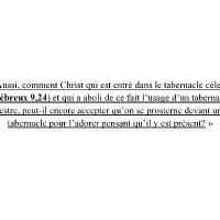 Faut-il aujourd'hui adorer Dieu devant un tabernacle terrestre ?